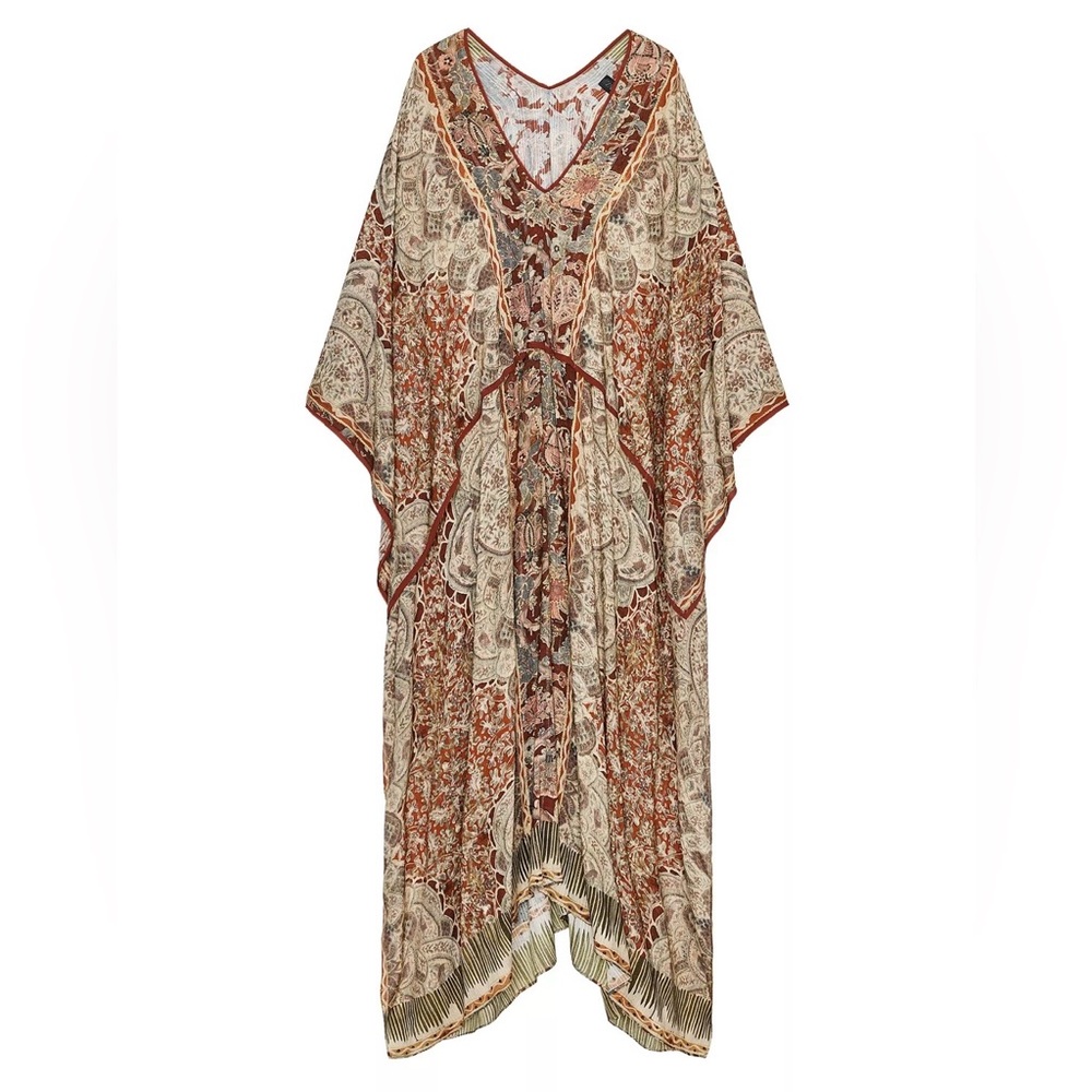 Zara Paisley Caftan Dress - Picture 2 of 10